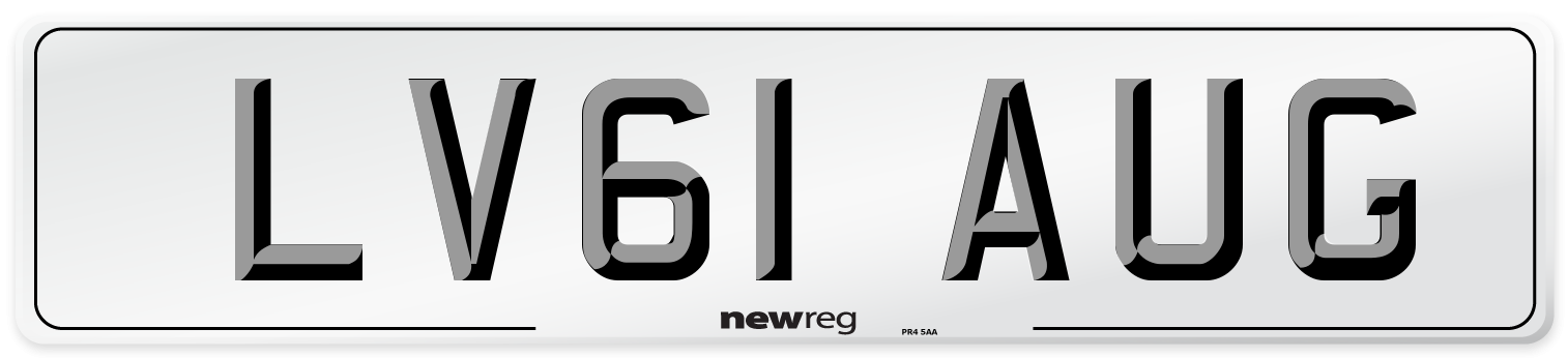 LV61 AUG Number Plate from New Reg